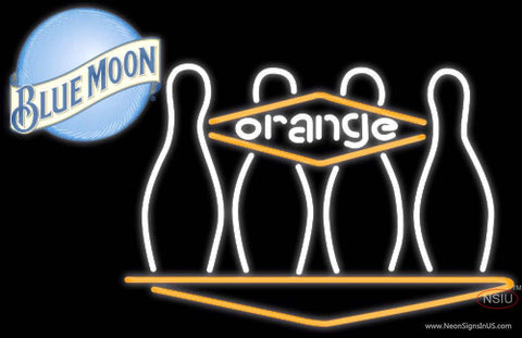 Blue Moon Bowling Orange Real Neon Glass Tube Neon Sign  7