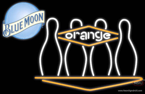 Blue Moon Bowling Orange Real Neon Glass Tube Neon Sign  7 