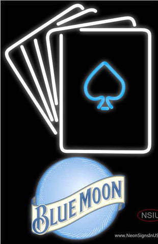 Blue Moon Cards Real Neon Glass Tube Neon Sign 