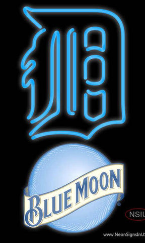 Blue Moon Detroit Tigers MLB Real Neon Glass Tube Neon Sign 