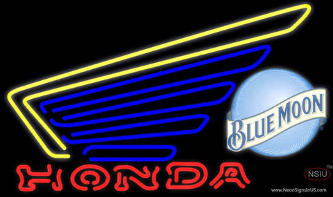 Blue Moon Honda Motorcycles Gold Wing Real Neon Glass Tube Neon Sign