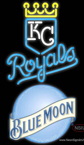 Blue Moon Kansas City Royals MLB Real Neon Glass Tube Neon Signs