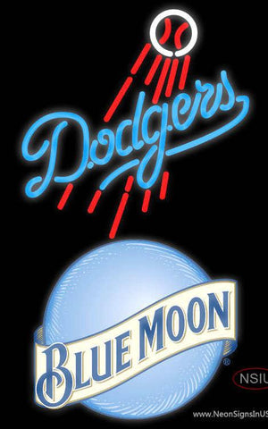 Blue Moon Los Angeles Dodgers MLB Real Neon Glass Tube Neon Sign 
