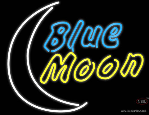 Blue Moon Yellow Neon Beer Sign