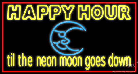 Blue Moon Happy Hour Till Neon Beer Sign 