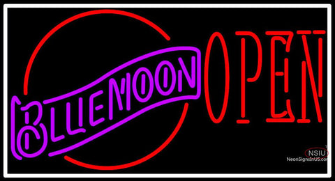 Blue Moon Red Open Neon Beer Sign