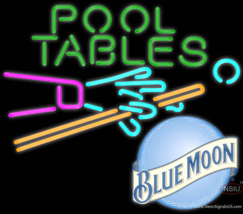 Blue Moon Pool Tables Billiards Neon Beer Sign 