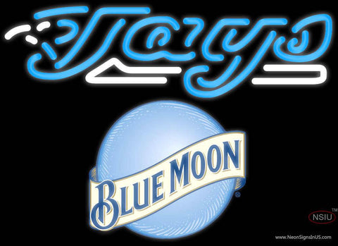 Blue Moon Rounded Toronto Blue Jays MLB Real Neon Glass Tube Neon Sign 