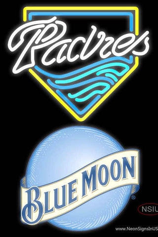 Blue Moon San Diego Padres MLB Real Neon Glass Tube Neon Sign