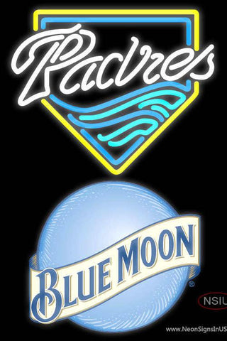 Blue Moon San Diego Padres MLB Real Neon Glass Tube Neon Sign 