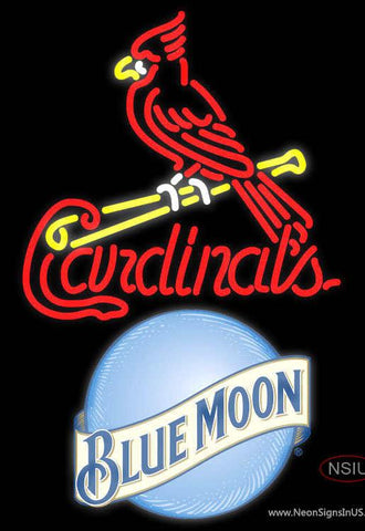 Blue Moon St Louis Cardinals MLB Real Neon Glass Tube Neon Sign