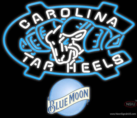 Blue Moon Unc North Carolina Tar Heels MLB Real Neon Glass Tube Neon Sign