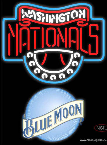 Blue Moon Washington Nationals MLB Real Neon Glass Tube Neon Sign 