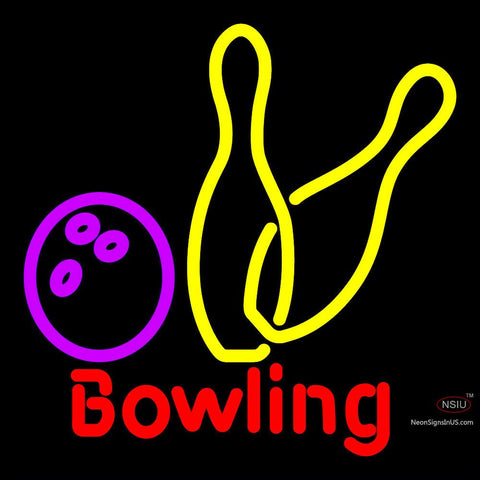 Bowling Neon Yellow Sign x