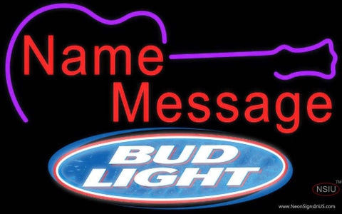 Bud Light Acoustic GUITAR Real Neon Glass Tube Neon Sign