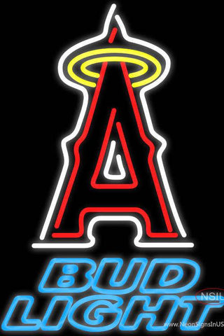 Bud Light Los Angeles Angels Of Anaheim MLB Real Neon Glass Tube Neon Sign 
