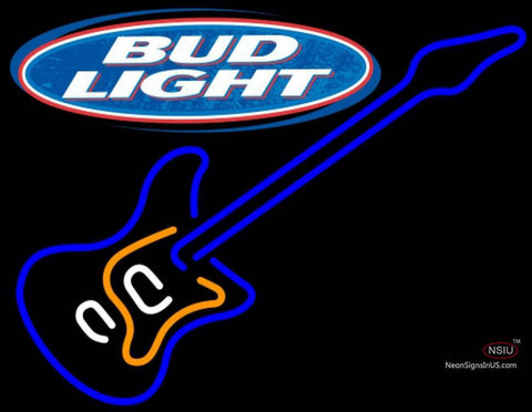 Bud Light Blue Electric GUITAR Neon Sign  