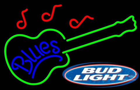 Bud Light Blues GUITAR Neon Sign  7 