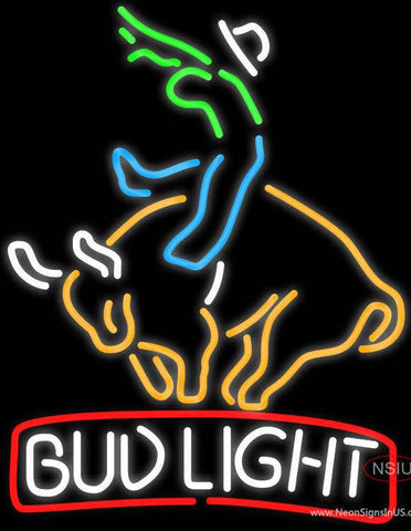 Bud Light Bucking Bull Neon Beer Sign