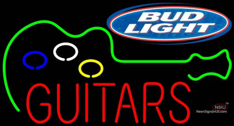 Bud Light GUITAR Flashing Neon Sign   