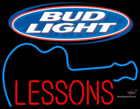 Bud Light GUITAR Lessons Neon Sign   