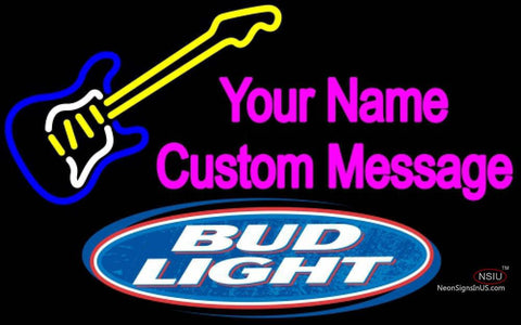 Bud Light GUITAR Logo Neon Sign   