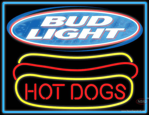 Bud Light Hotdogs Real Neon Glass Tube Neon Sign 