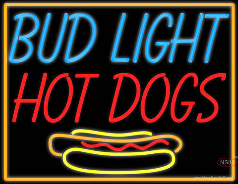 Bud Light Hotdogs Real Neon Glass Tube Neon Sign 