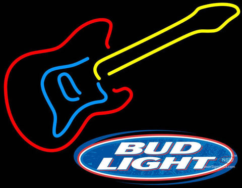 Bud Light Logo Guitar Neon Sign 