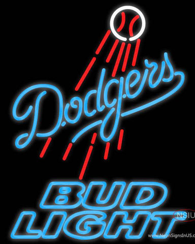 Bud Light Los Angeles Dodgers MLB Real Neon Glass Tube Neon Sign 