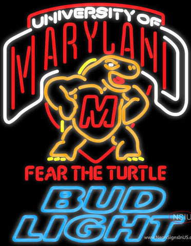 Bud Light Maryland Turtle Real Neon Glass Tube Neon Sign 