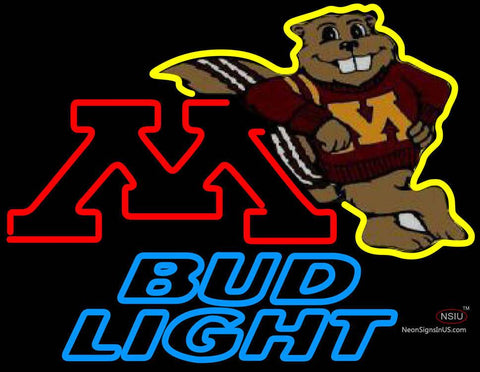 Bud Light Minnesota Golden Gophers Hockey Neon Sign Type 