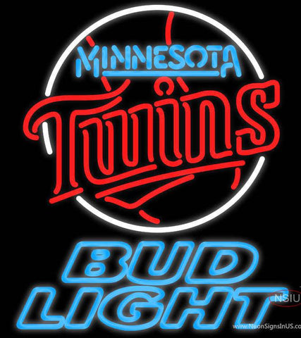 Bud Light Minnesota Twins MLB Real Neon Glass Tube Neon Sign