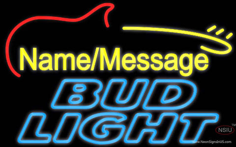 Bud Light Neon Electric GUITAR Real Neon Glass Tube Neon Sign 
