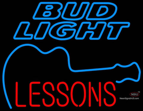 Bud Light Neon GUITAR Lessons Neon Sign   