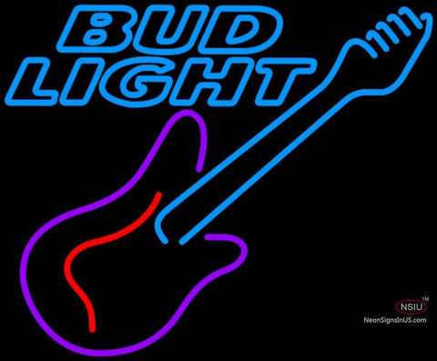 Bud Light Neon GUITAR Purple Red Neon Sign   