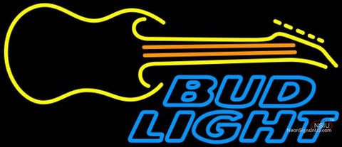 Bud Light Neon GUITAR Yellow Orange Neon Sign   