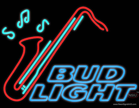 Bud Light Neon Saxophone Real Neon Glass Tube Neon Sign 