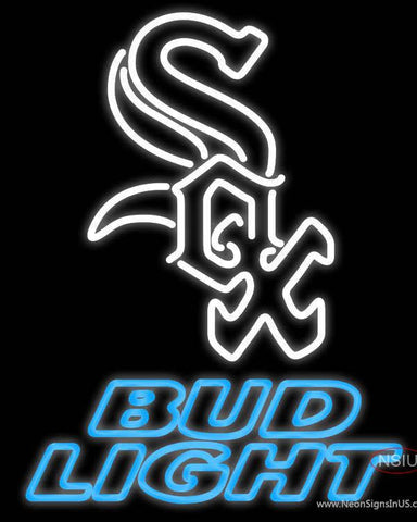 Bud Light Real Neon Glass Tube Neon Sign - Chicago White Sox