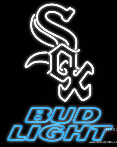 Bud Light Real Neon Glass Tube Neon Sign - Chicago White Sox 