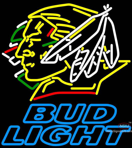 Bud Light North Dakota Fighting Sioux Hockey Neon Sign 