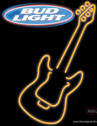 Bud Light Only Orange GUITAR Real Neon Glass Tube Neon Sign