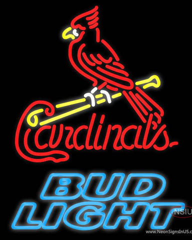 Bud Light St. Louis Cardinals MLB Real Neon Glass Tube Neon Sign