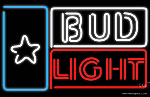 Bud Light Star Neon Beer Sign