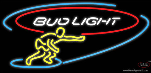 Bud Light Surf Snow Boarder Neon Beer Sign