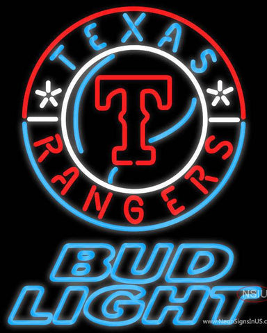 Bud Light Texas Rangers MLB Real Neon Glass Tube Neon Signs 