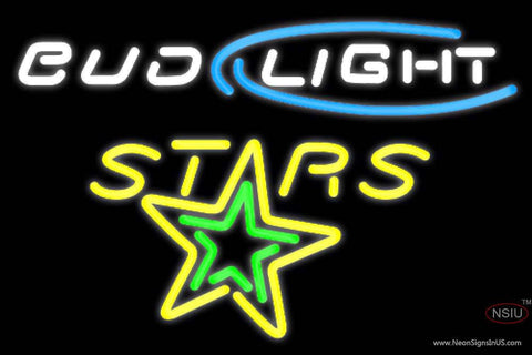 Bud Light Texas Stars Ahl Neon Beer Sign 7