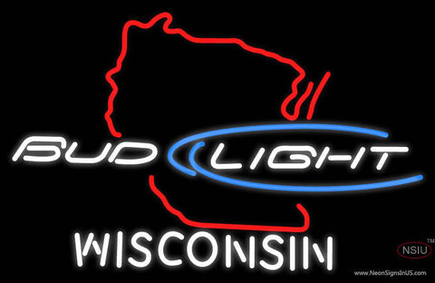 Bud Light Wisconsin Real Neon Glass Tube Neon Sign