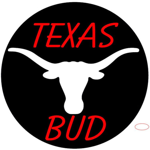 Bud Red Texas White Longhorn Neon Beer Sign x