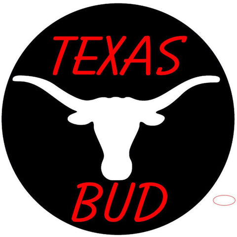 Bud Red Texas White Longhorn Neon Beer Sign x 